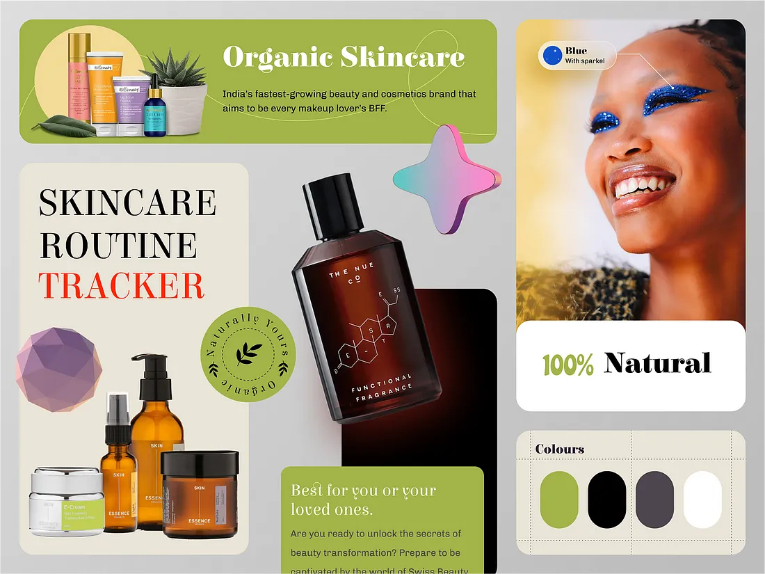 Nature’s Palette: Sleek Skincare UI with Organic Charm