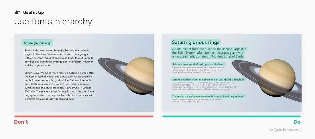 Use fonts hierarchy