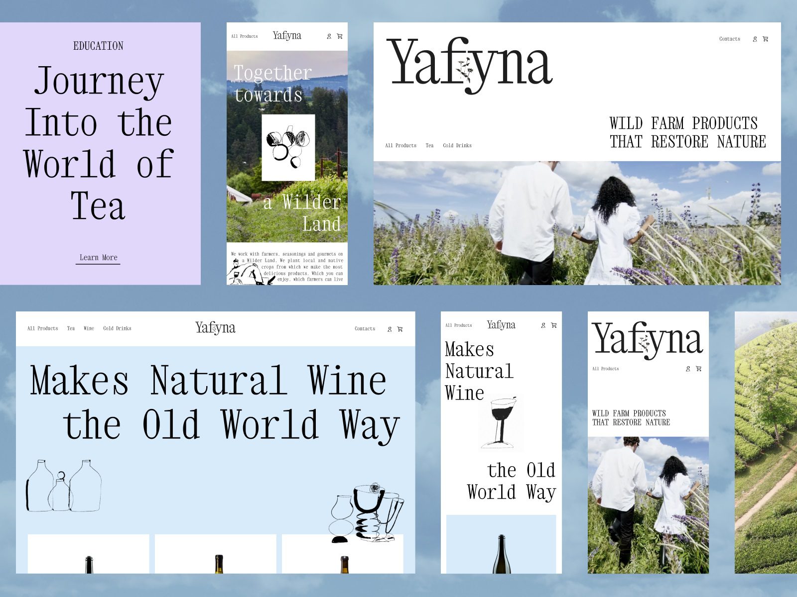 The light and airy website of the niche wild farm drinks producer