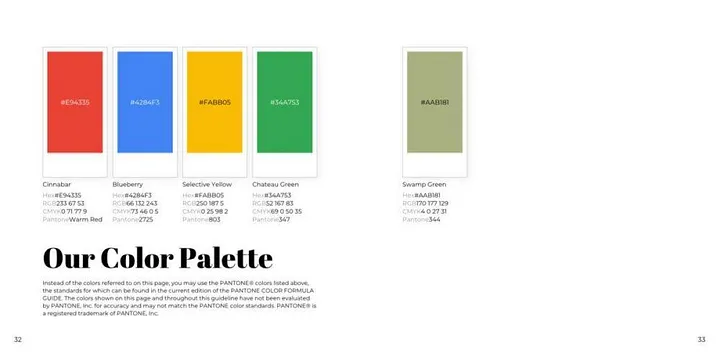 the brand’s official colors