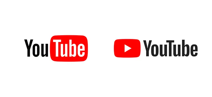 YouTube’s old versus its new logo