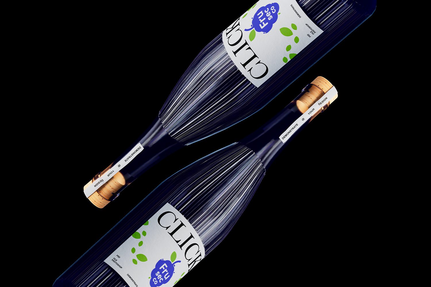 дизайн бутылки шампанского бренда frusecco